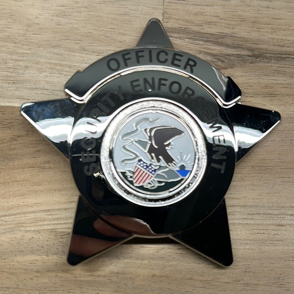 Silver and Black Security Enforcement with Star Design
